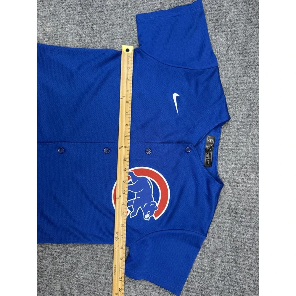 Nike Chicago Cubs Javier Baez #9 Youth M Blue MLB Baseball Jersey #1148